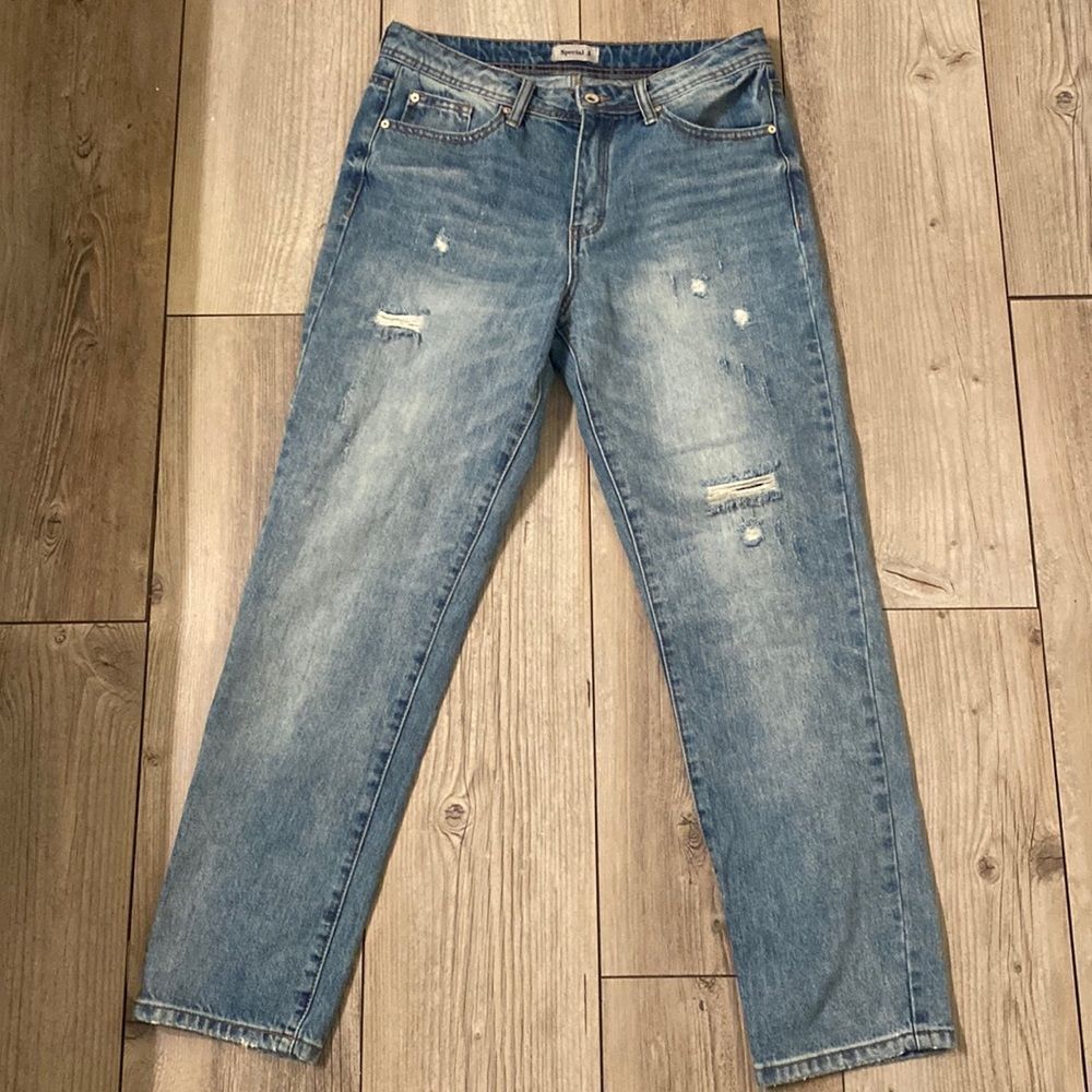 Special A Boyfriend Jeans Size 7 Mid Rise Cropped
